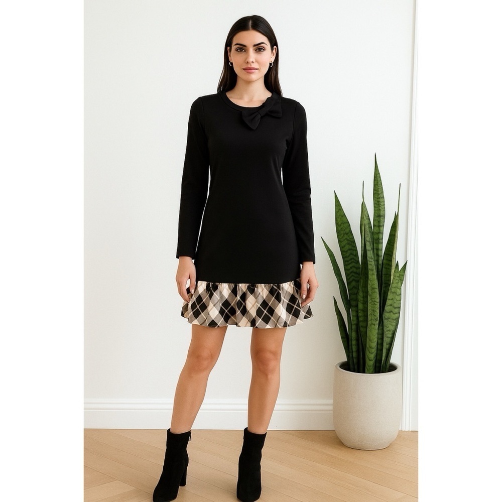 NWT Kate Spade Bow Tartan Plaid Drop Waist Dress​​​​​​​
